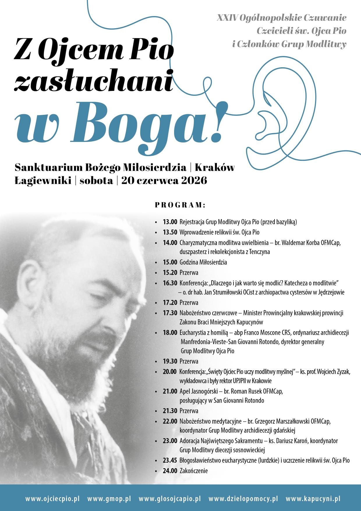 XXIV Ogólnopolskie Czuwanie ze św. Ojcem Pio - 20.06.2026